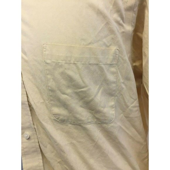 IZOD Mens Casual Button Shirt Yellow Size 17 34/35 XL L/S Cotton Easy Care - Picture 10 of 12